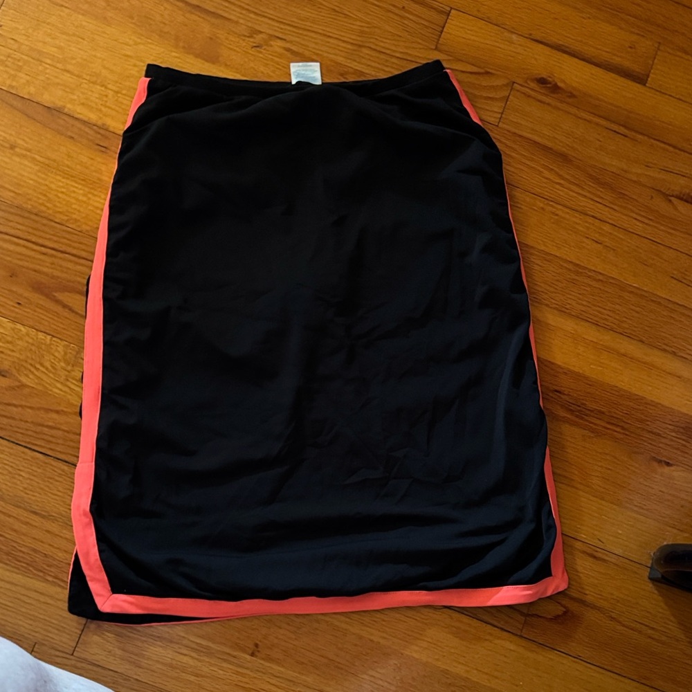 Swim skirt! Used like new, black and coral. Knee length!